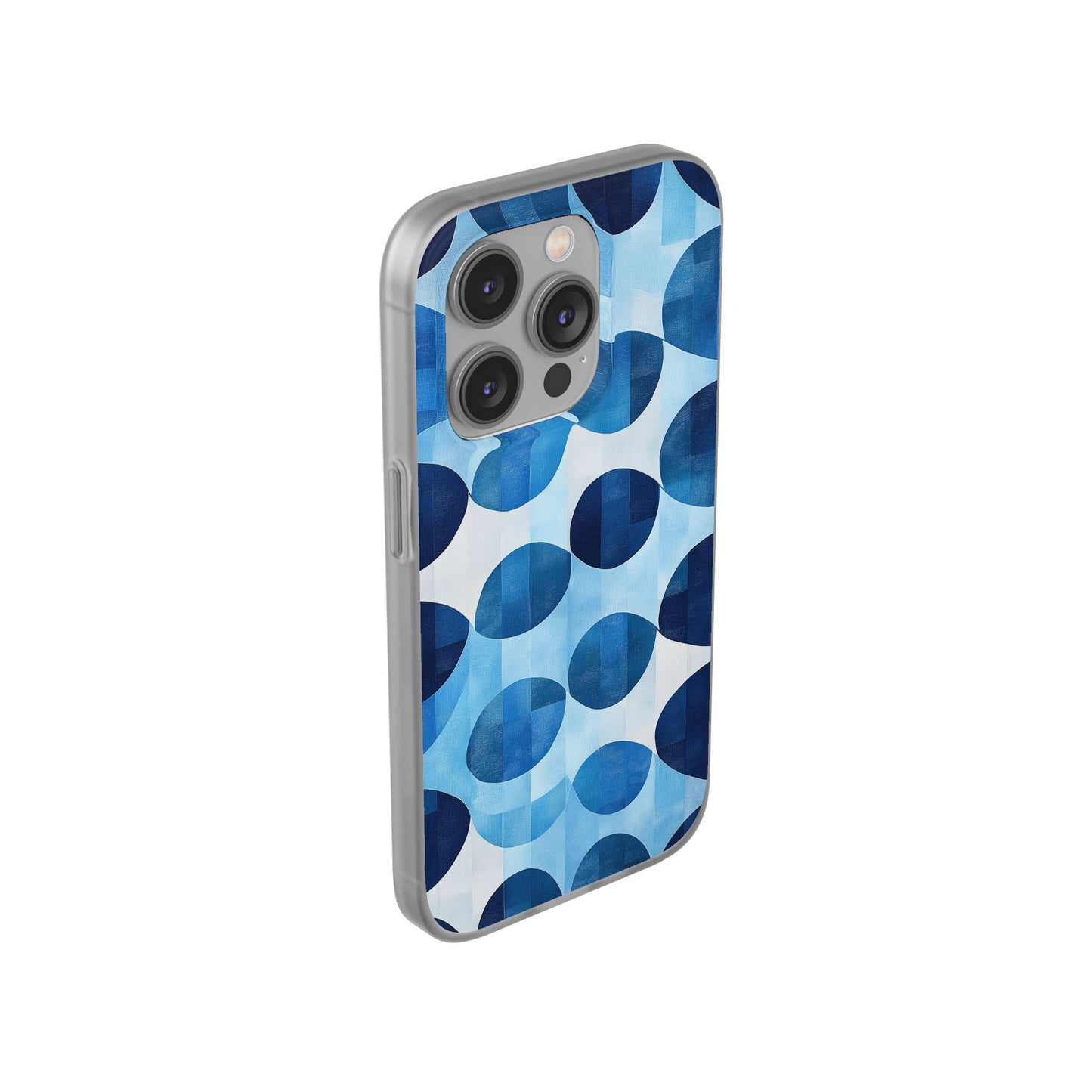 Blue Patterned Phone Case for iPhone and Samsung. Flexi Phone Case, Soft Case