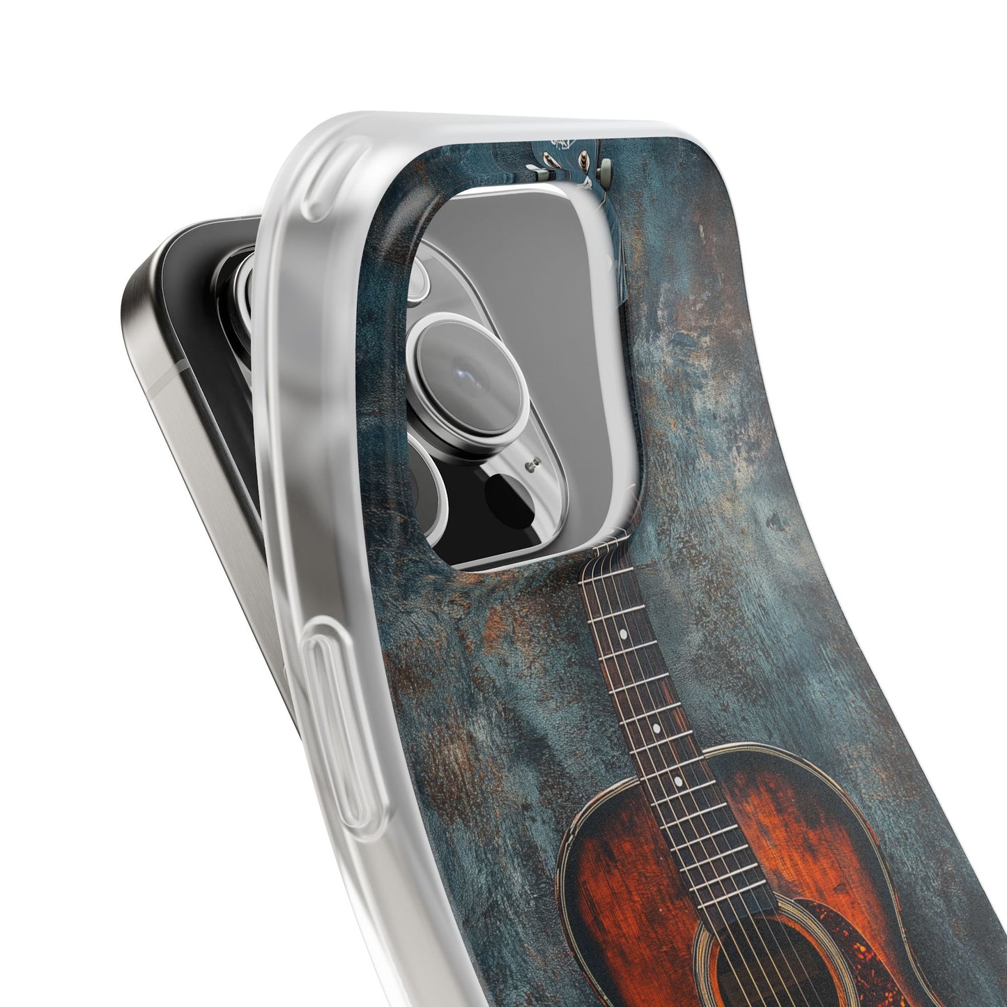 Acoustic Guitar phone case for iPhone and Samsung. Flexi Phone Case, Soft Case