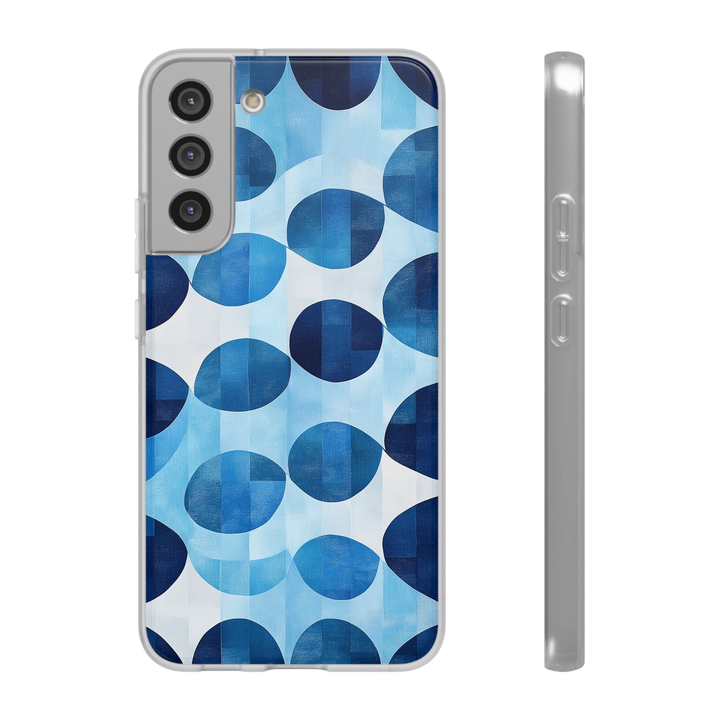 Blue Patterned Phone Case for iPhone and Samsung. Flexi Phone Case, Soft Case