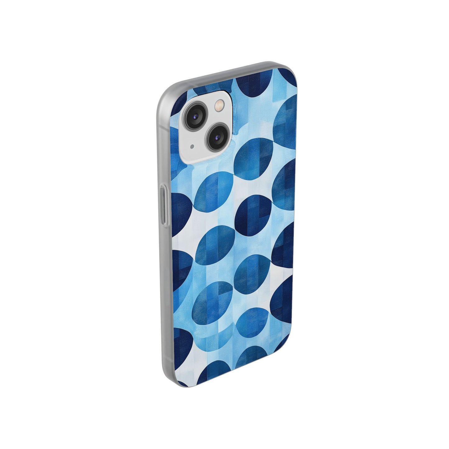 Blue Patterned Phone Case for iPhone and Samsung. Flexi Phone Case, Soft Case