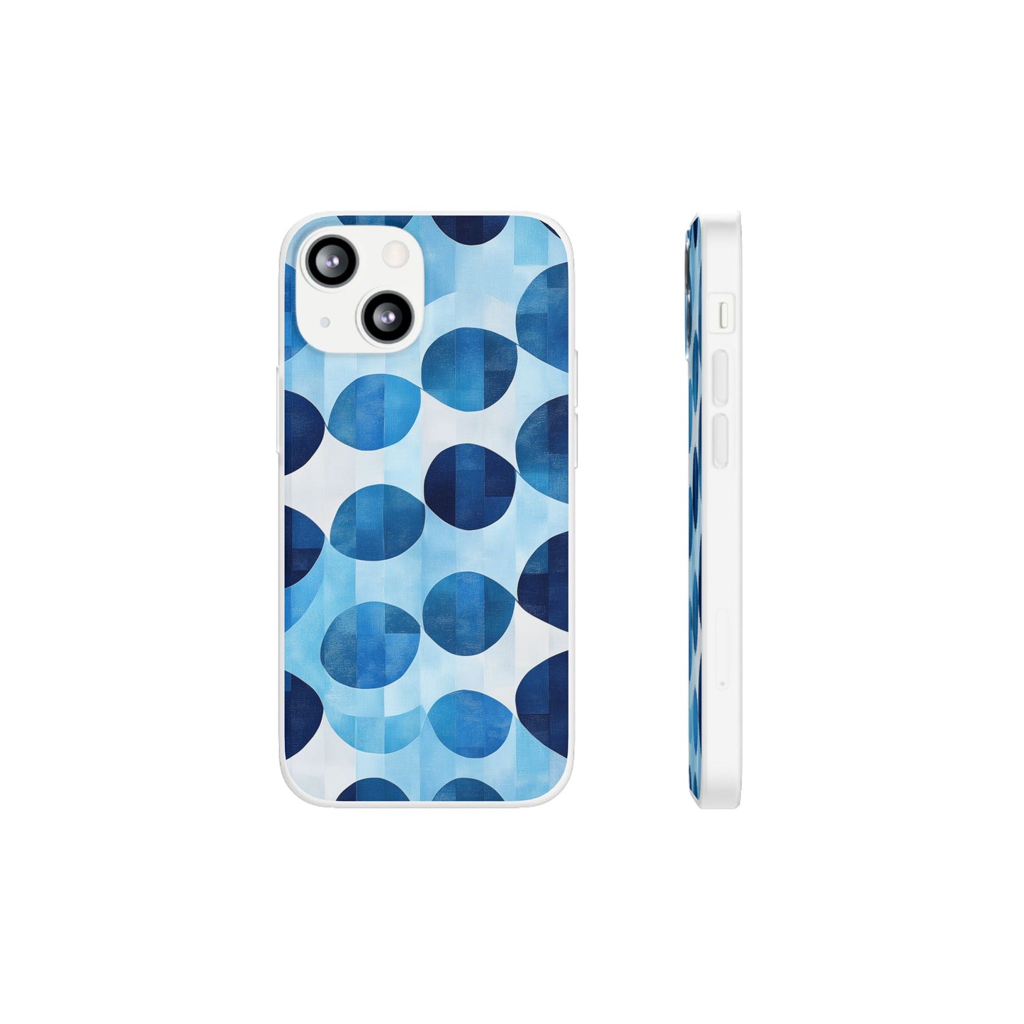 Blue Patterned Phone Case for iPhone and Samsung. Flexi Phone Case, Soft Case