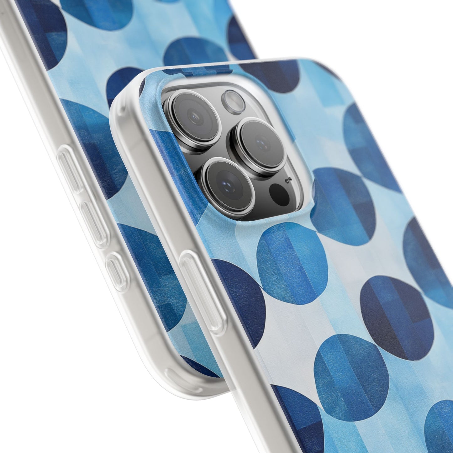 Blue Patterned Phone Case for iPhone and Samsung. Flexi Phone Case, Soft Case