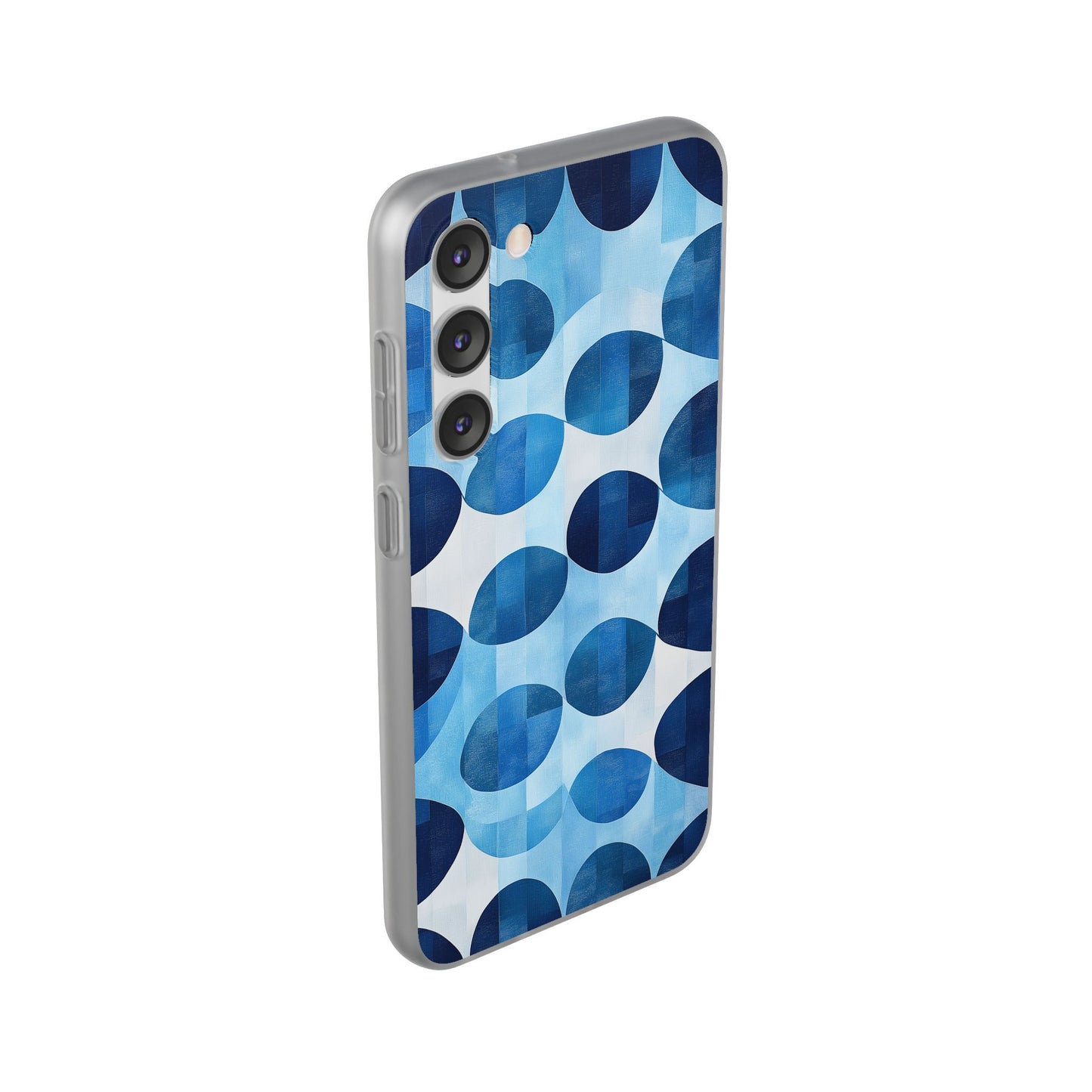 Blue Patterned Phone Case for iPhone and Samsung. Flexi Phone Case, Soft Case