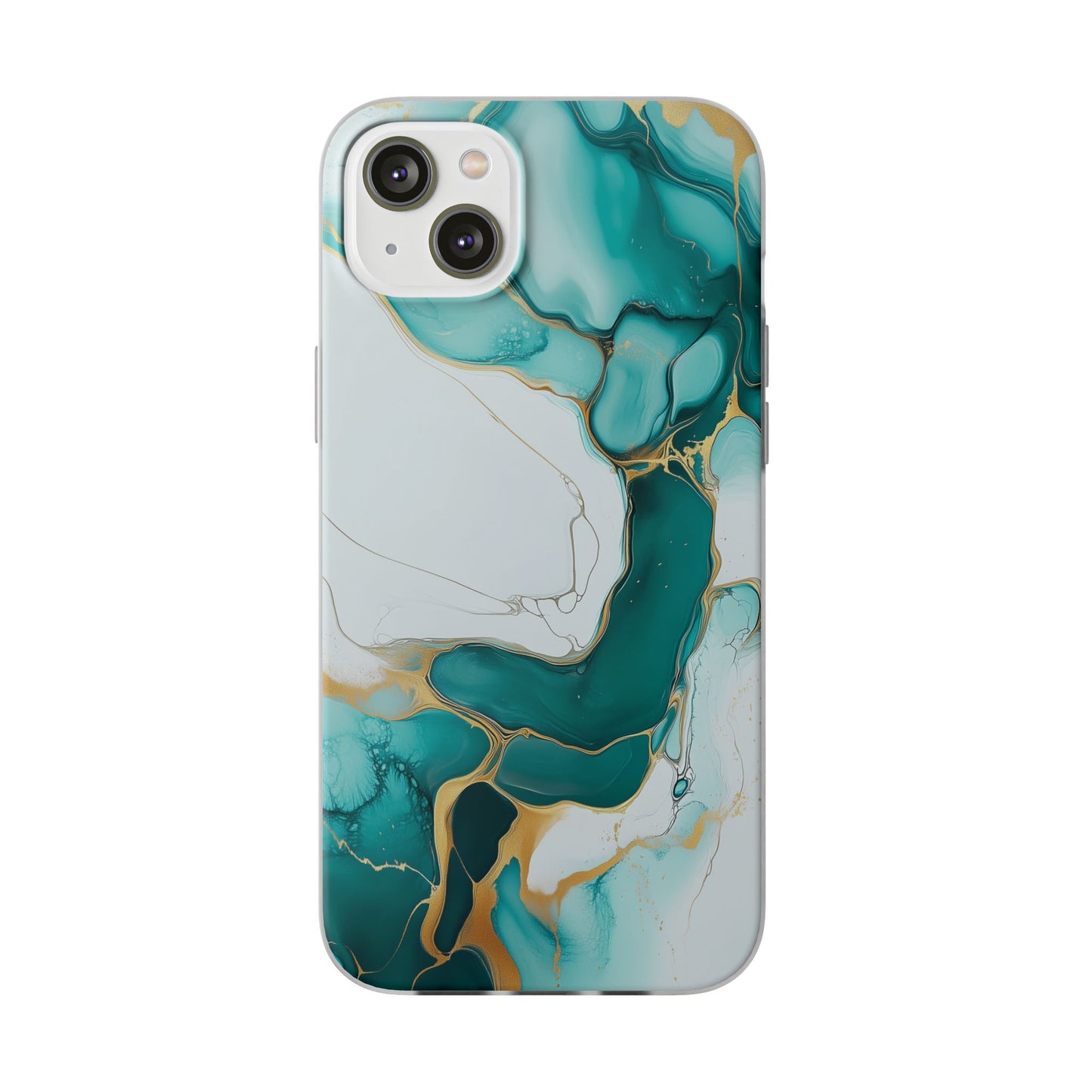 Abstract Teal Gold Marble iphone Case, Samsung Case, Flexi Phone Case, Soft Case