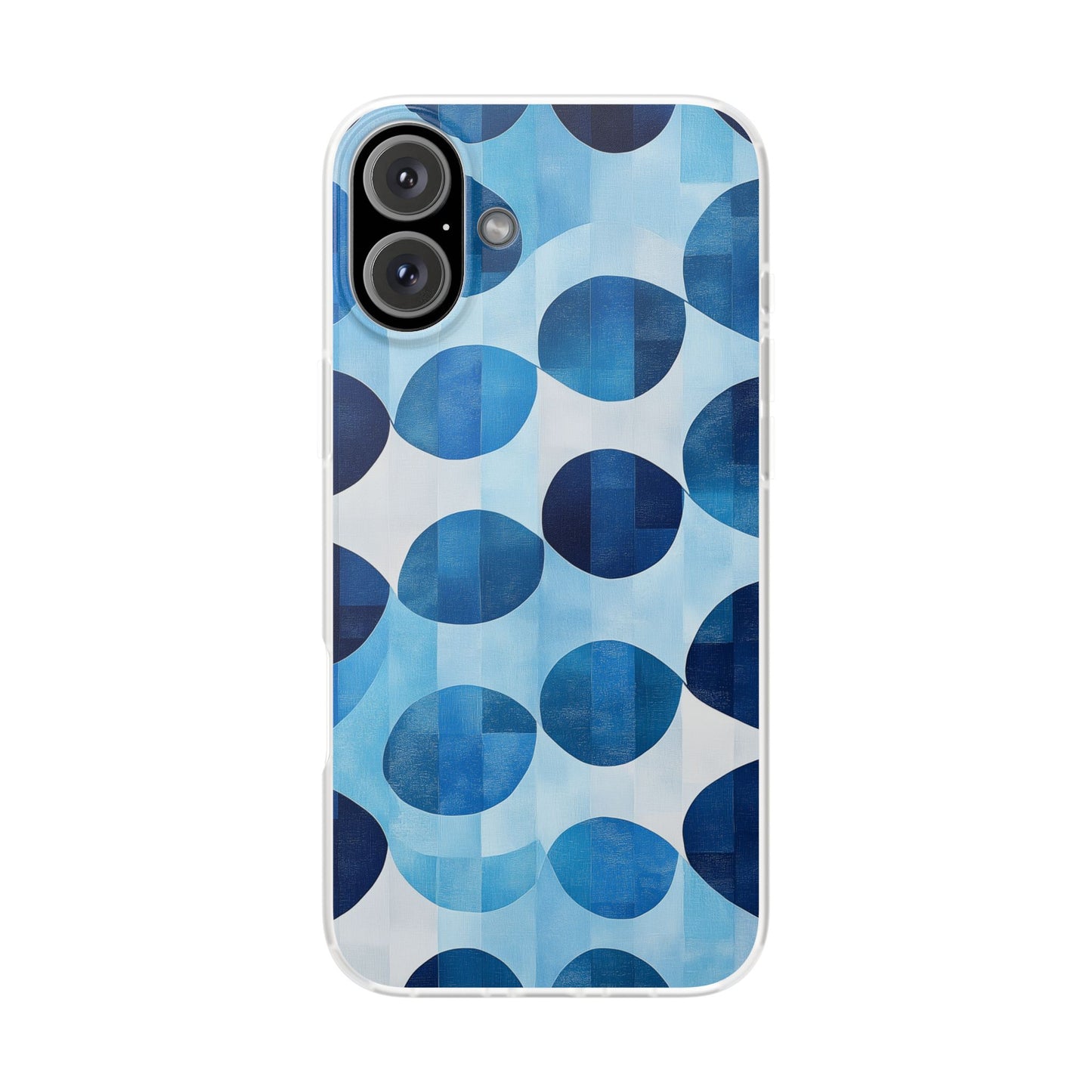 Blue Patterned Phone Case for iPhone and Samsung. Flexi Phone Case, Soft Case