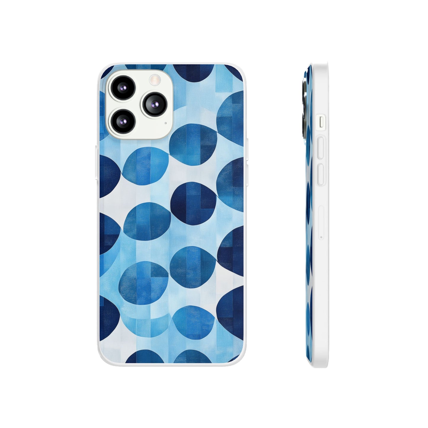 Blue Patterned Phone Case for iPhone and Samsung. Flexi Phone Case, Soft Case