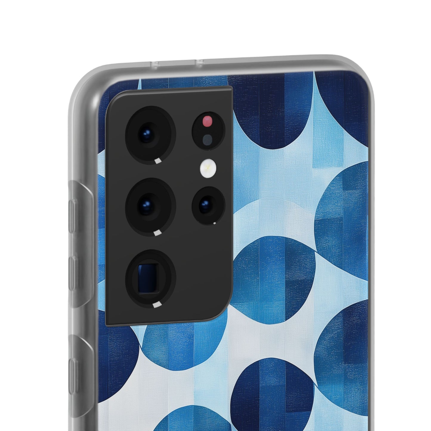 Blue Patterned Phone Case for iPhone and Samsung. Flexi Phone Case, Soft Case