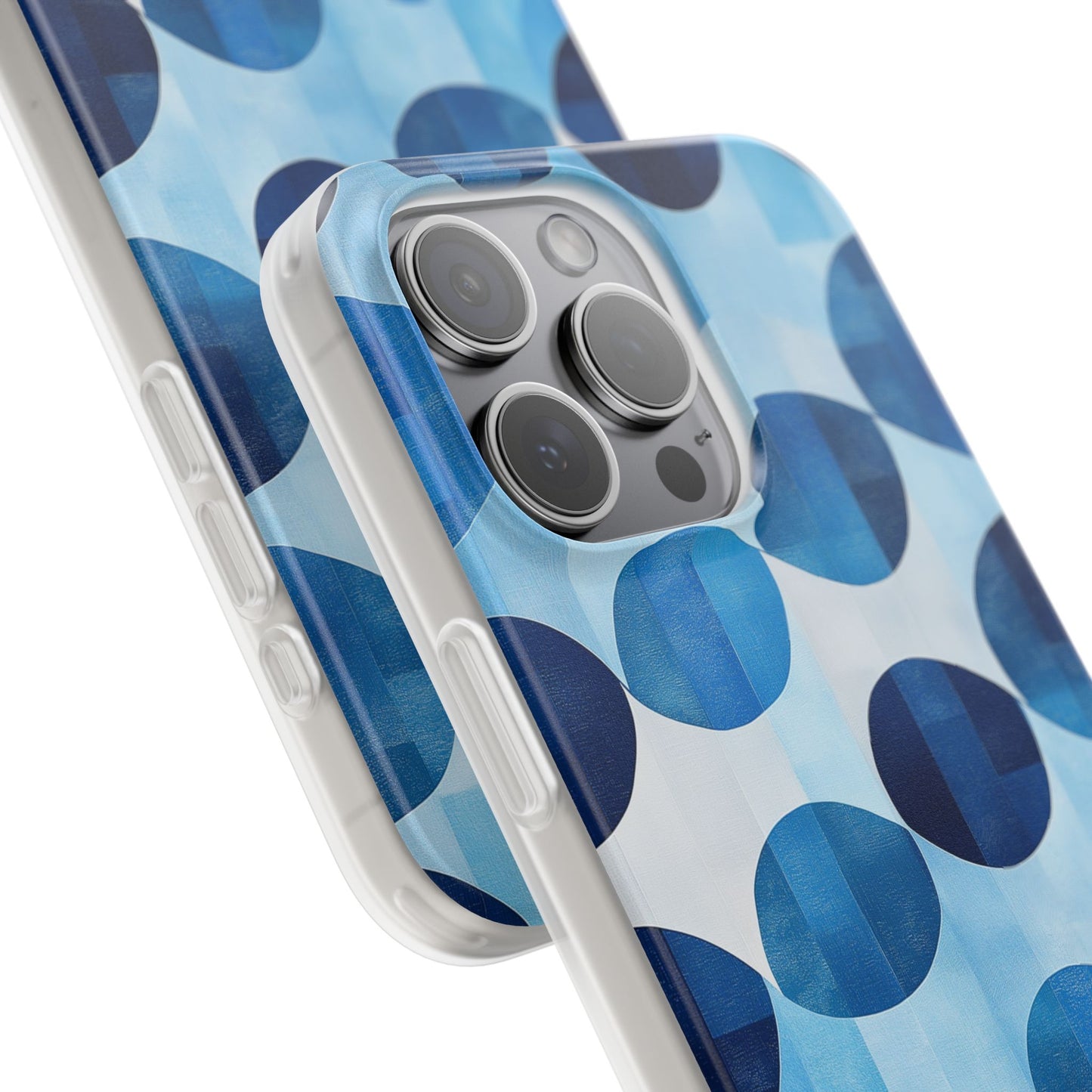 Blue Patterned Phone Case for iPhone and Samsung. Flexi Phone Case, Soft Case