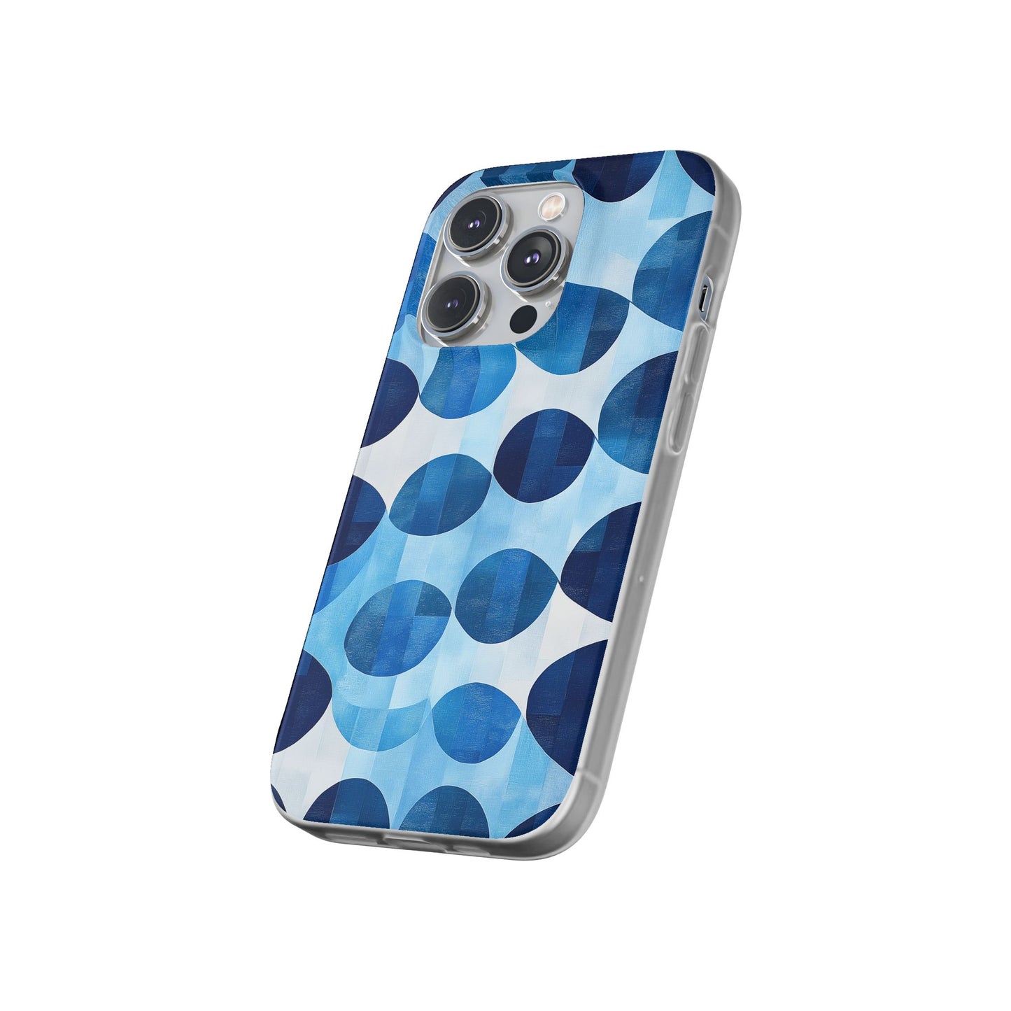 Blue Patterned Phone Case for iPhone and Samsung. Flexi Phone Case, Soft Case