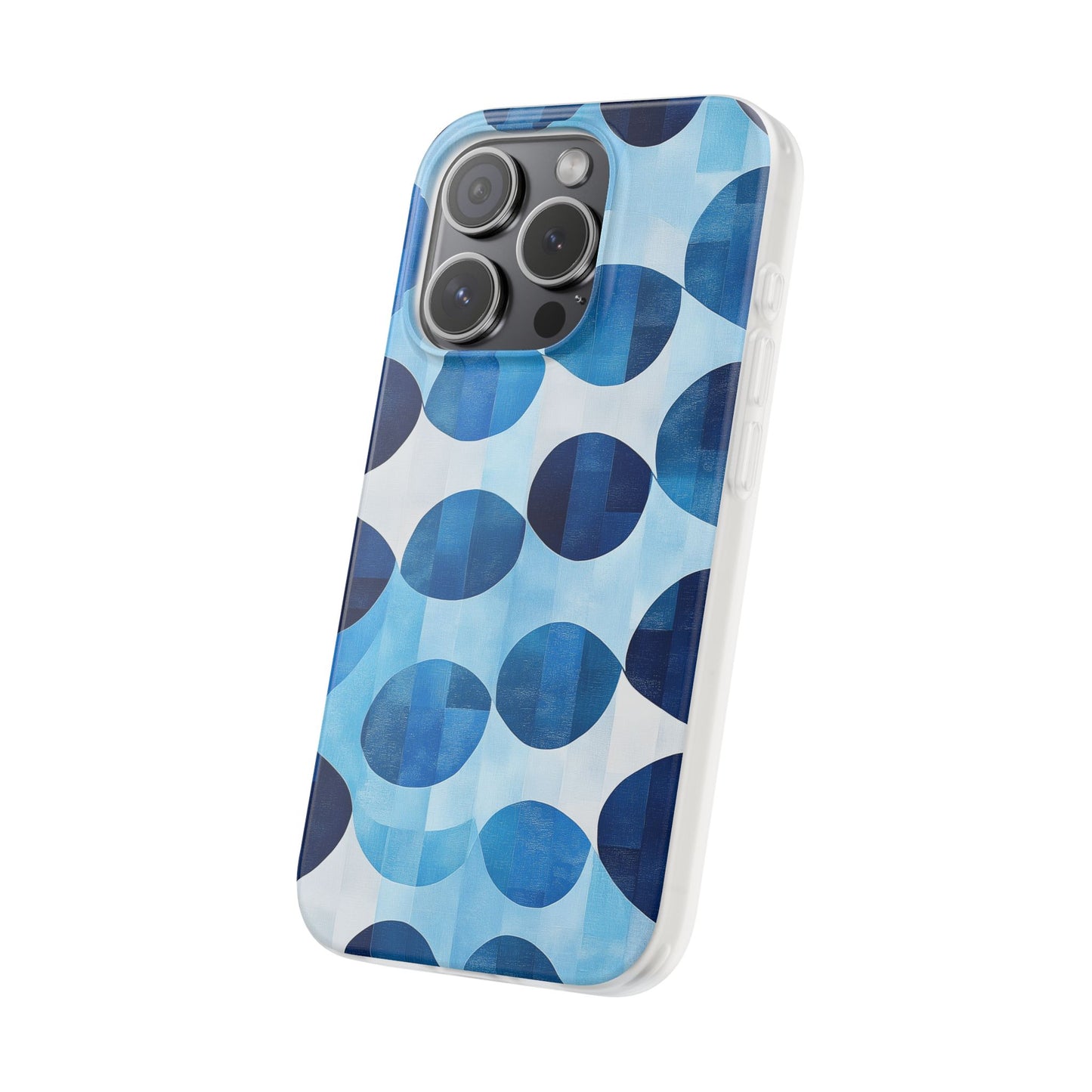 Blue Patterned Phone Case for iPhone and Samsung. Flexi Phone Case, Soft Case