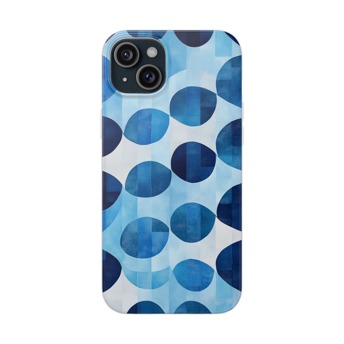 Blue Patterned Phone Case for iPhone and Samsung. Flexi Phone Case, Soft Case