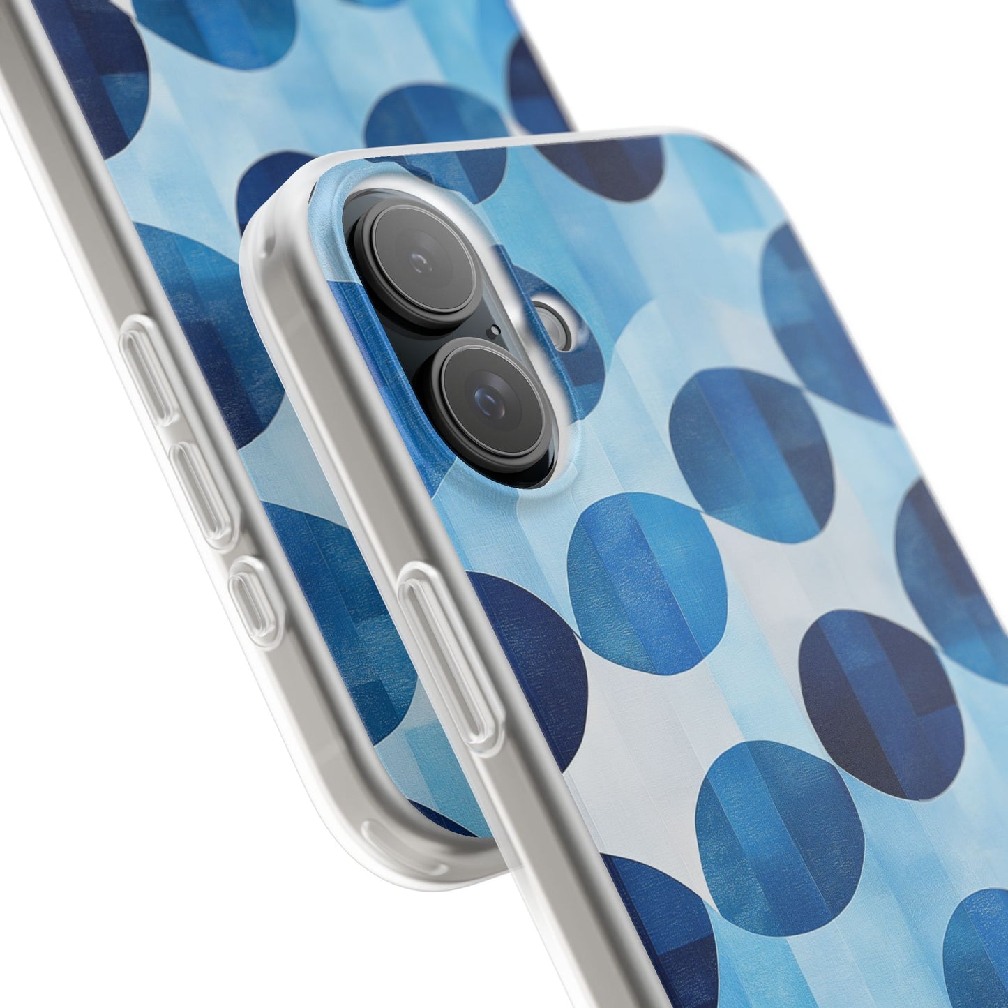 Blue Patterned Phone Case for iPhone and Samsung. Flexi Phone Case, Soft Case