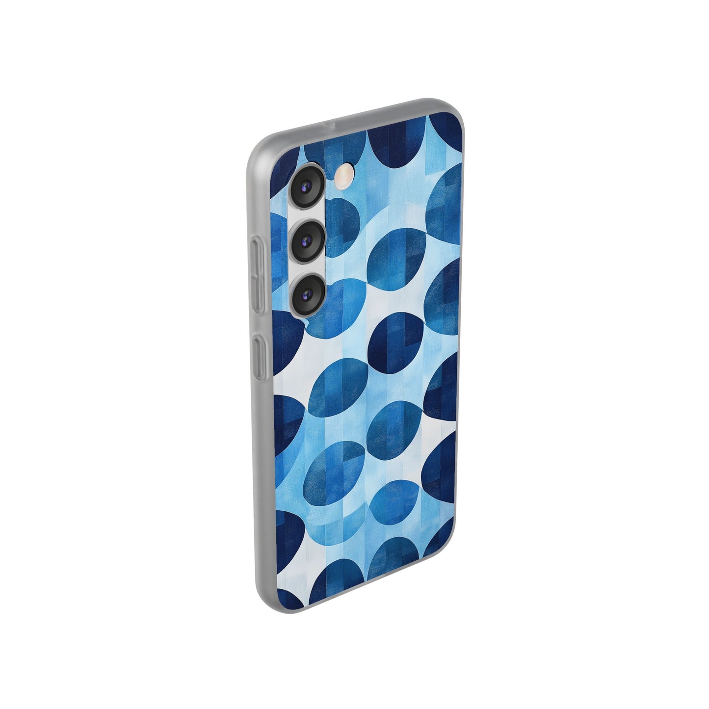 Blue Patterned Phone Case for iPhone and Samsung. Flexi Phone Case, Soft Case