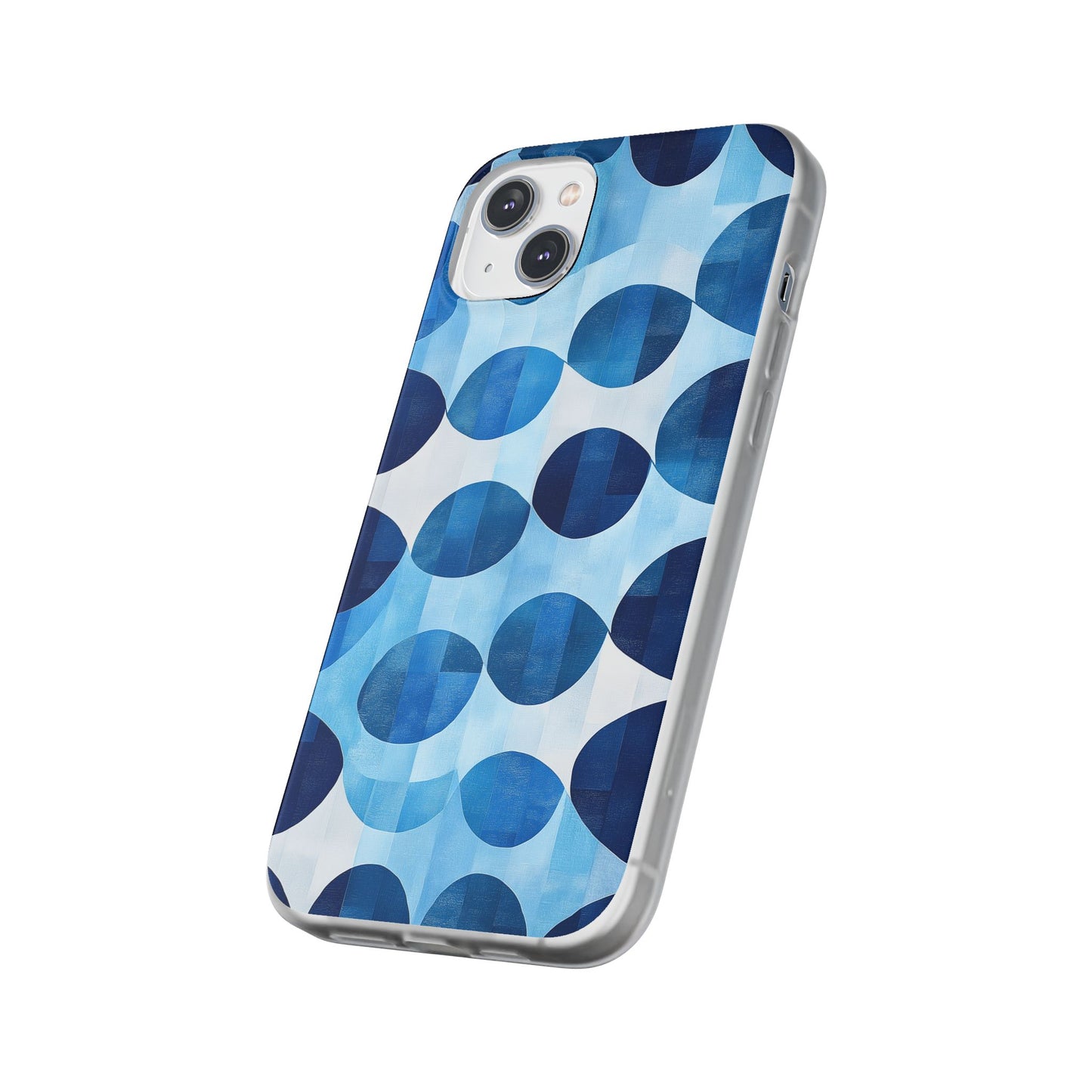 Blue Patterned Phone Case for iPhone and Samsung. Flexi Phone Case, Soft Case