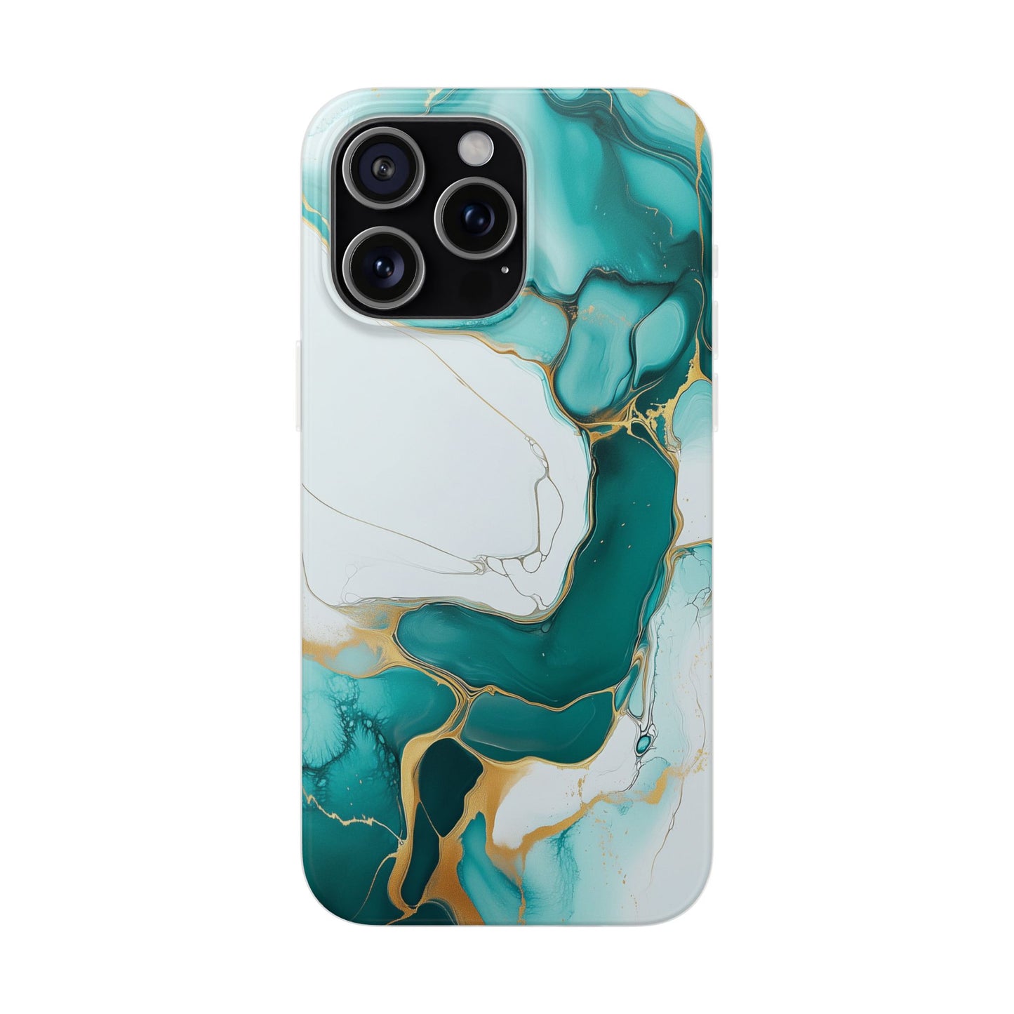 Abstract Teal Gold Marble iphone Case, Samsung Case, Flexi Phone Case, Soft Case