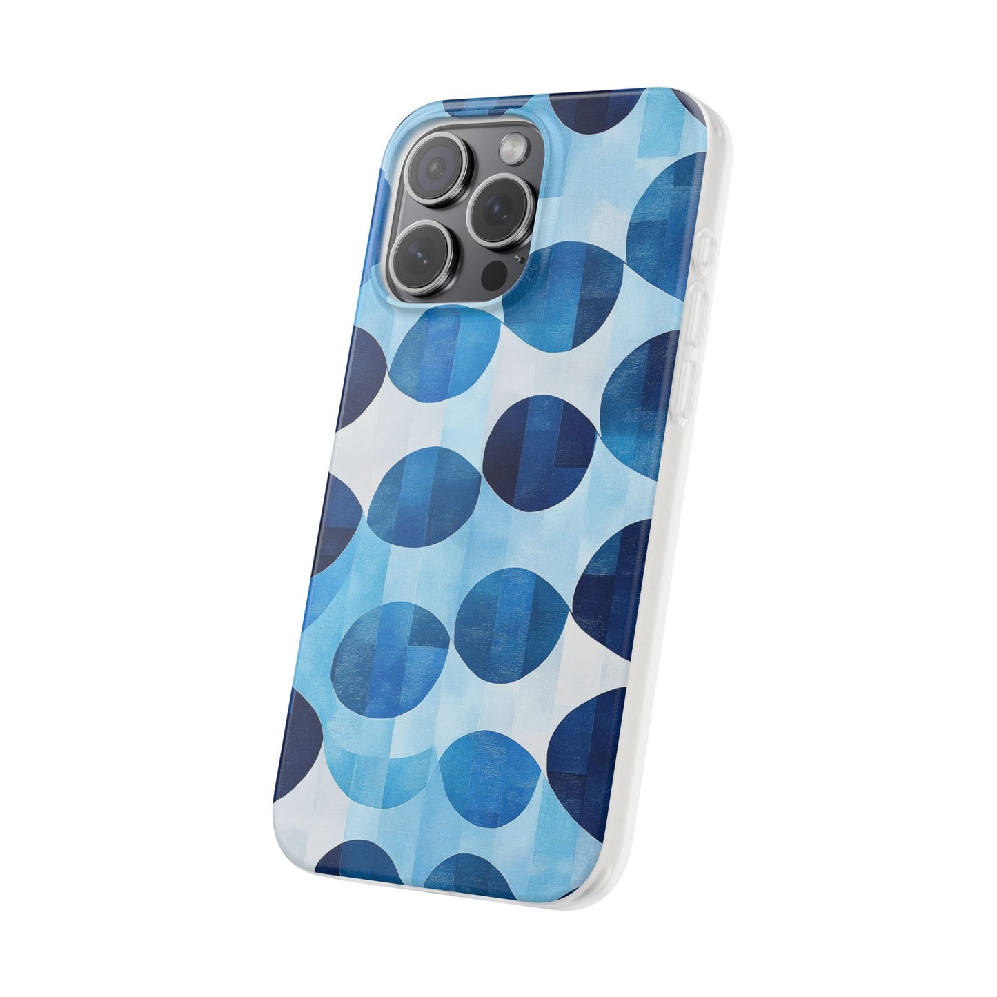 Blue Patterned Phone Case for iPhone and Samsung. Flexi Phone Case, Soft Case