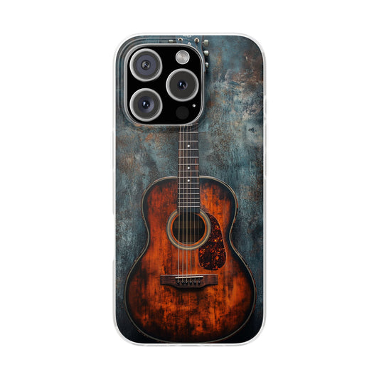 Acoustic Guitar phone case for iPhone and Samsung. Flexi Phone Case, Soft Case