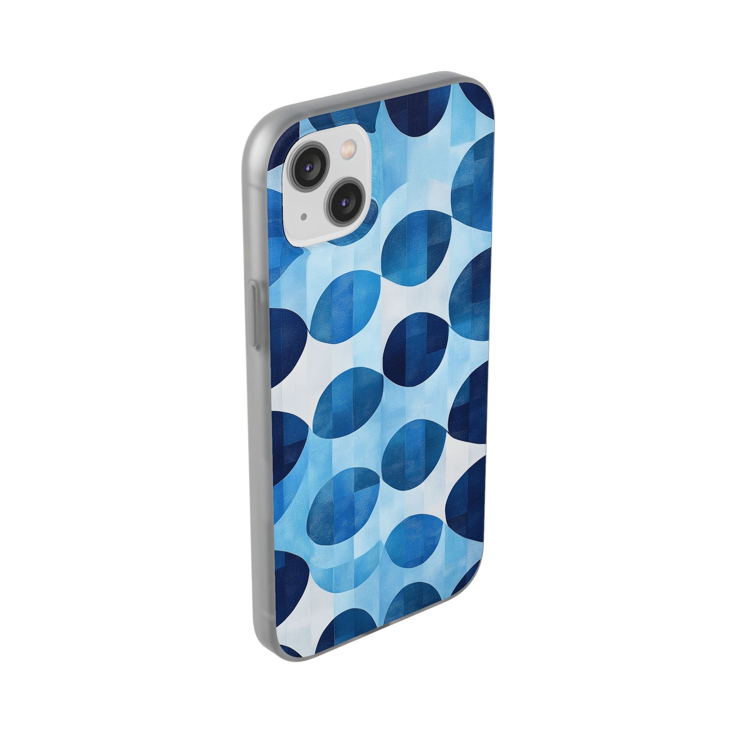 Blue Patterned Phone Case for iPhone and Samsung. Flexi Phone Case, Soft Case