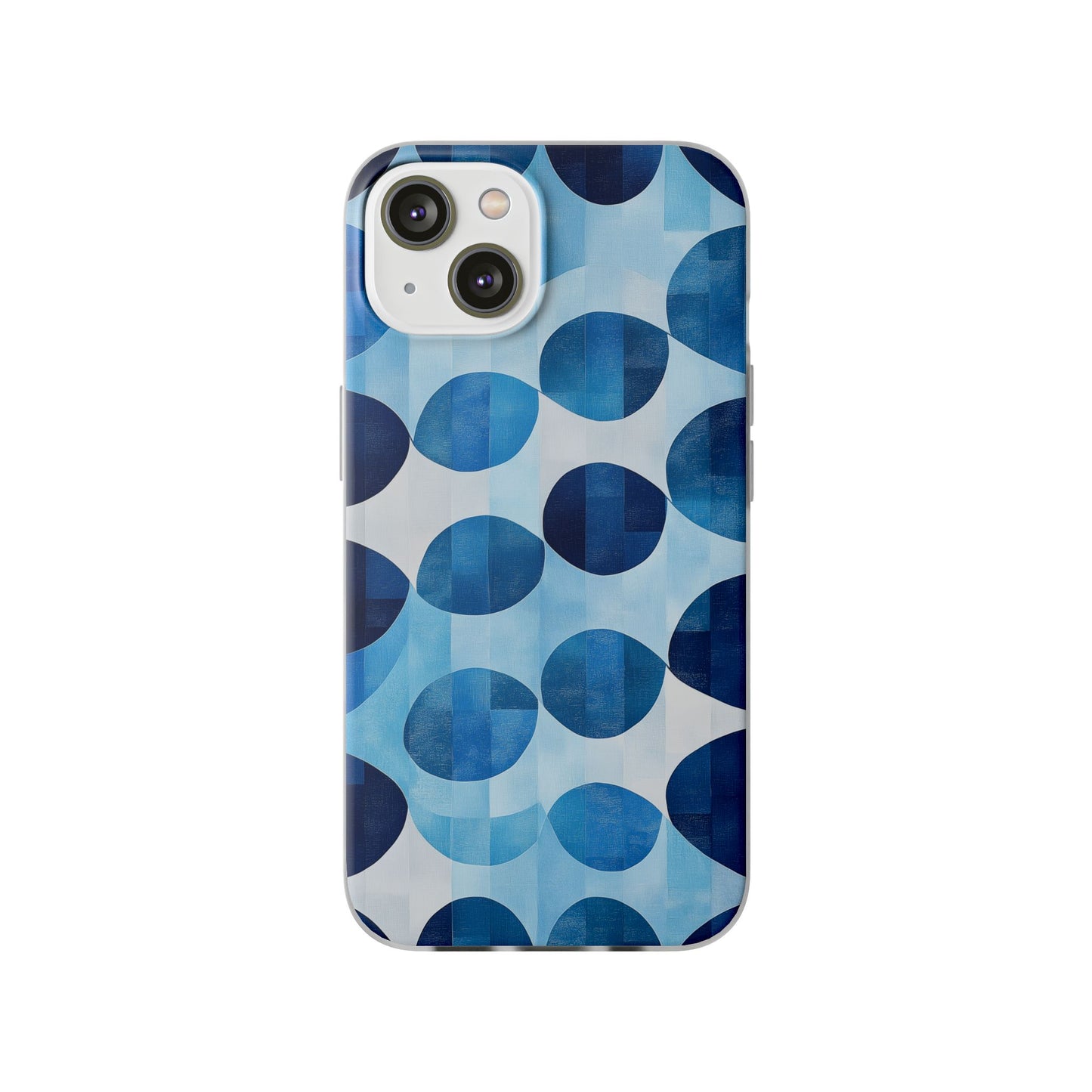 Blue Patterned Phone Case for iPhone and Samsung. Flexi Phone Case, Soft Case