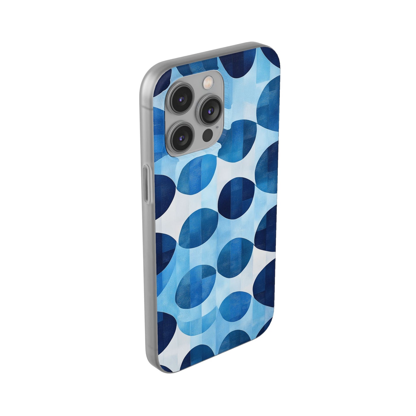 Blue Patterned Phone Case for iPhone and Samsung. Flexi Phone Case, Soft Case