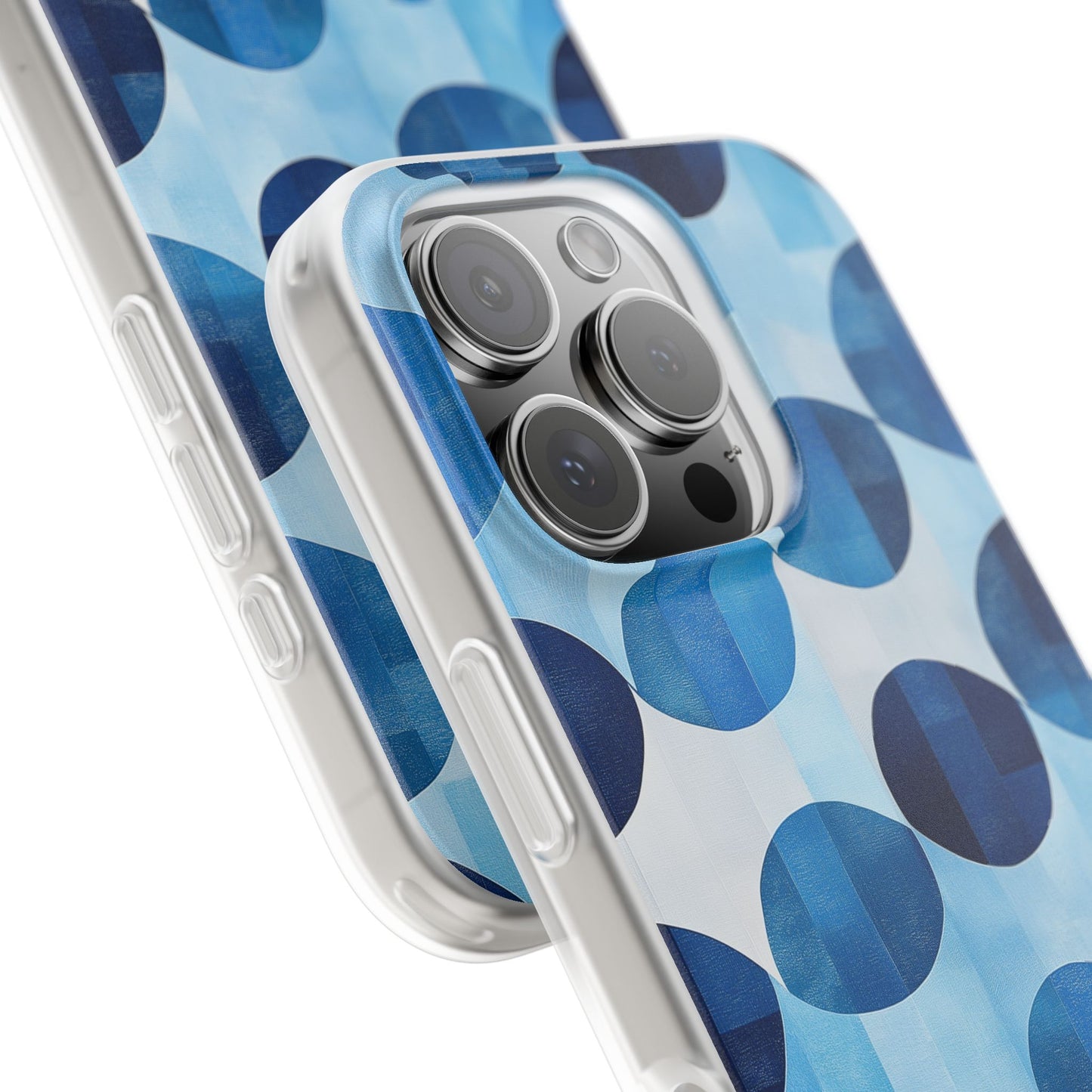 Blue Patterned Phone Case for iPhone and Samsung. Flexi Phone Case, Soft Case