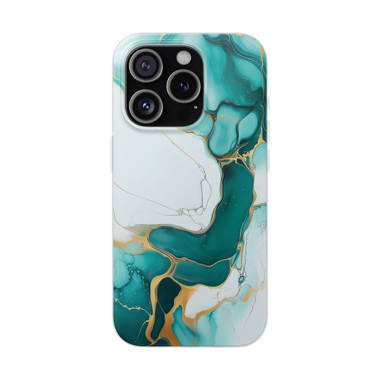 Abstract Teal Gold Marble iphone Case, Samsung Case, Flexi Phone Case, Soft Case