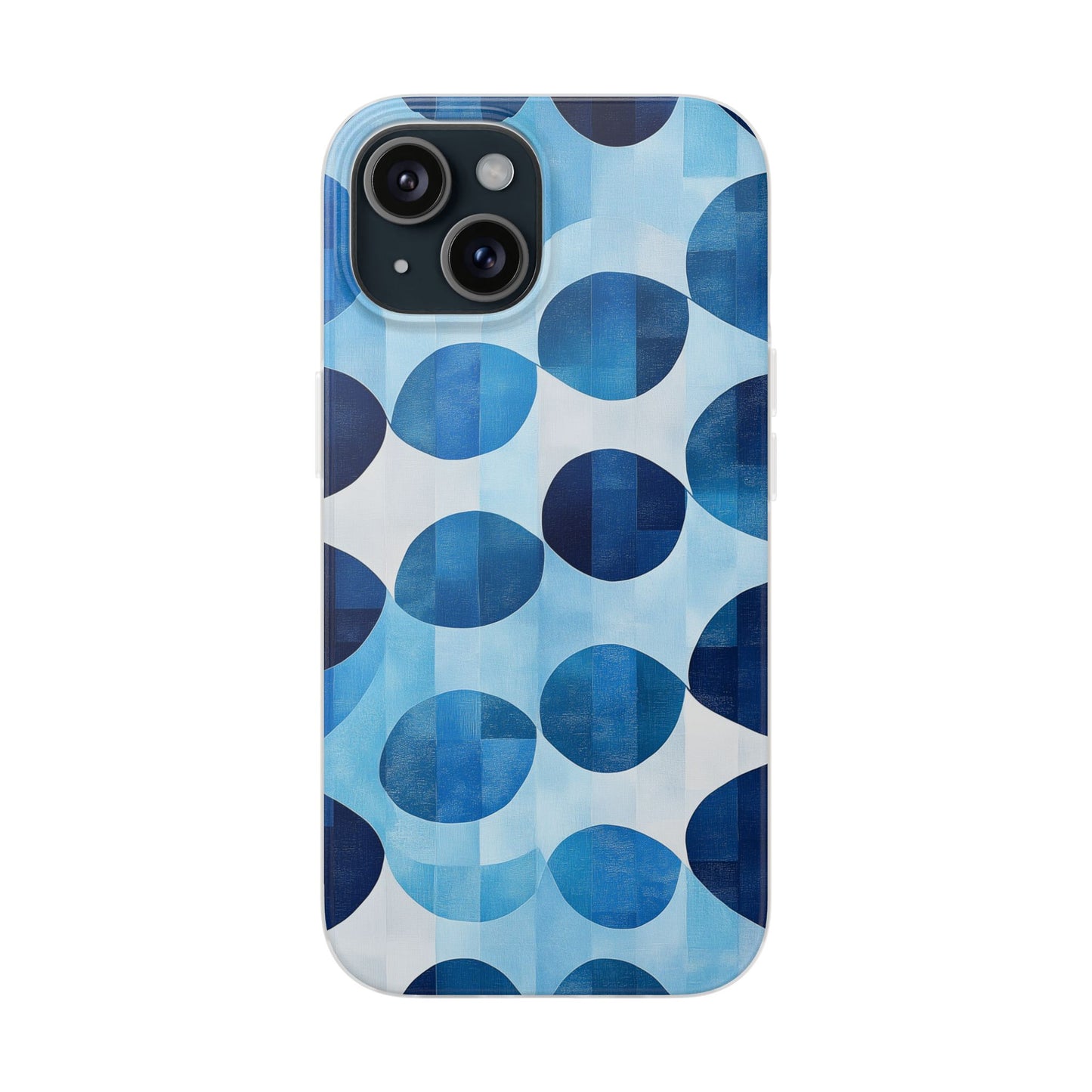 Blue Patterned Phone Case for iPhone and Samsung. Flexi Phone Case, Soft Case