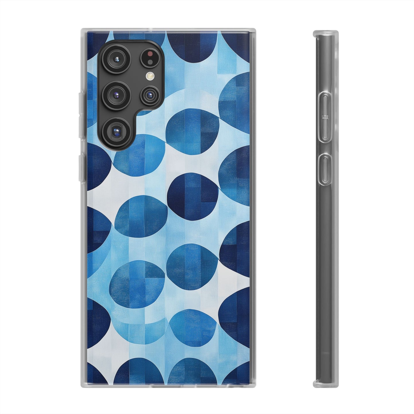 Blue Patterned Phone Case for iPhone and Samsung. Flexi Phone Case, Soft Case